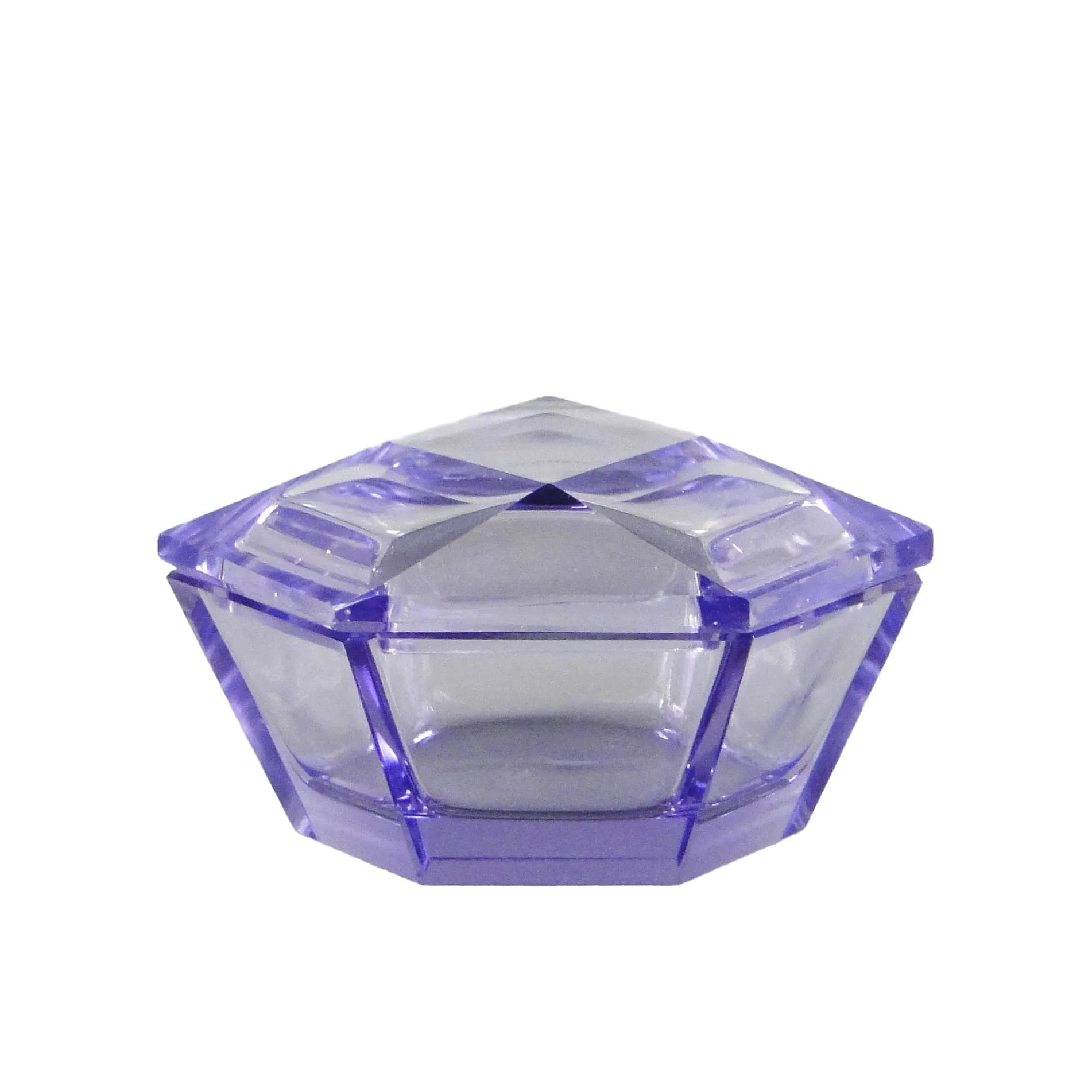 Bonbonniere, transparent purple crystal, Moser, Czech Republic, 1960s.
