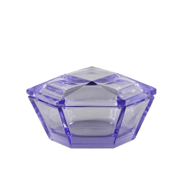 Bonbonniere, transparent purple crystal, Moser, Czech Republic, 1960s. - DIMENSION