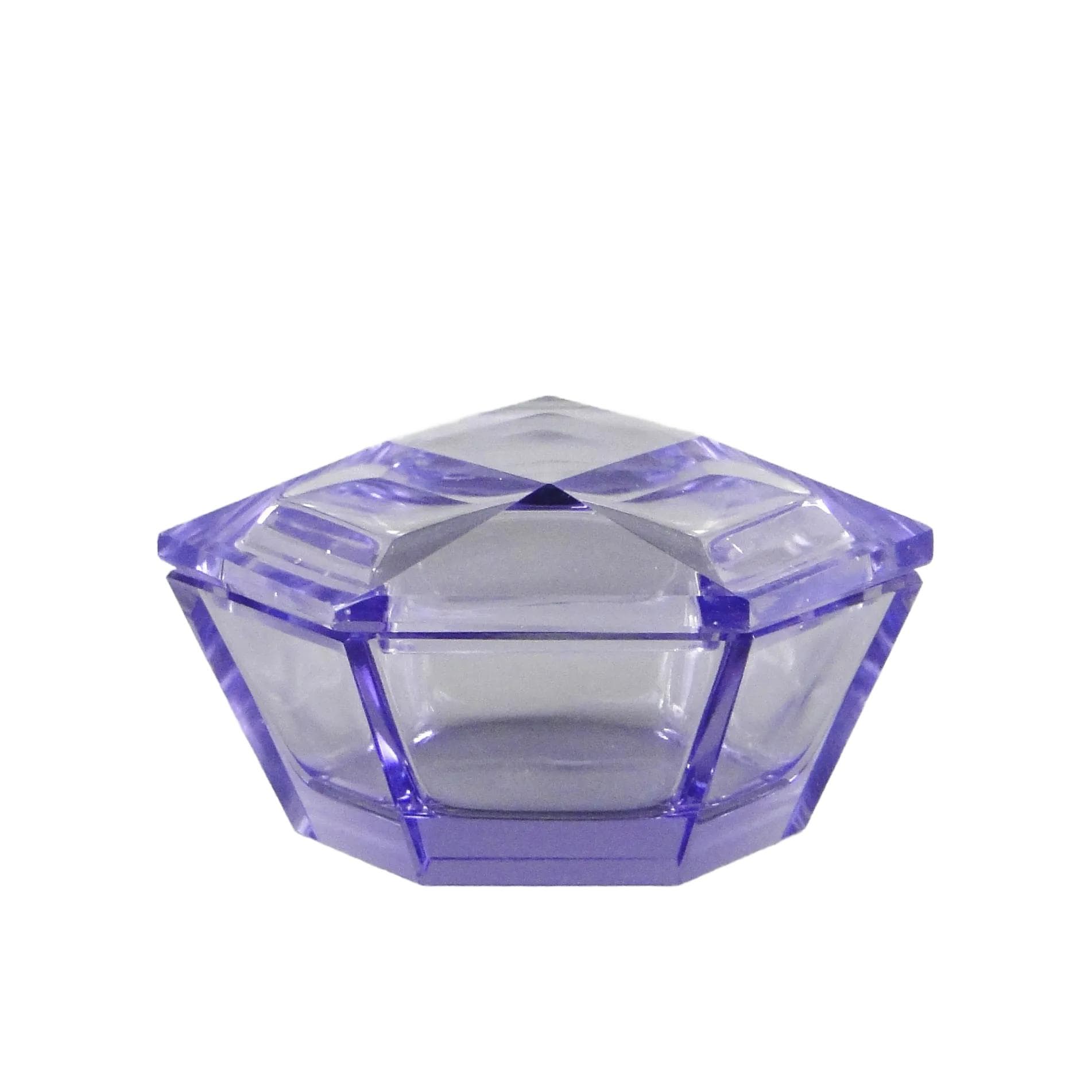 Bonbonniere, transparent purple crystal, Moser, Czech Republic, 1960s. - 387829