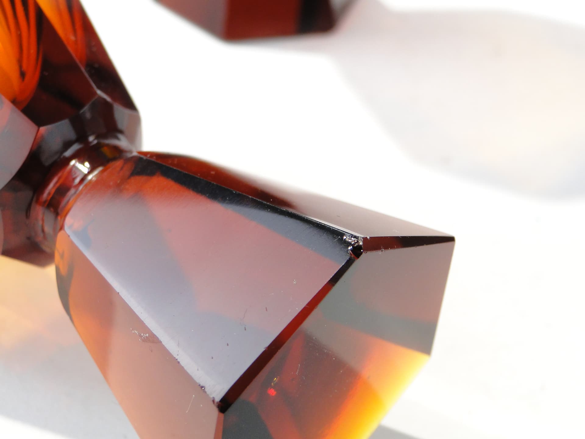 Set of three Art Deco glasses, amber crystal, Czechoslovakia, 1920s - 387879