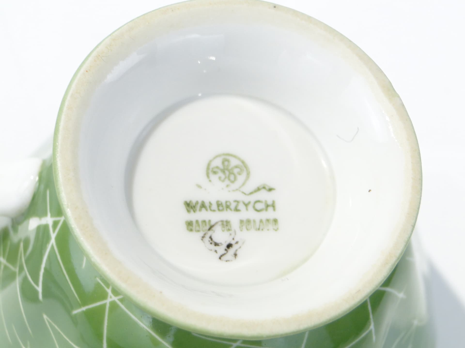Breakfast set, green porcelain, by L. Pokora, Poland, 1950s - 387897