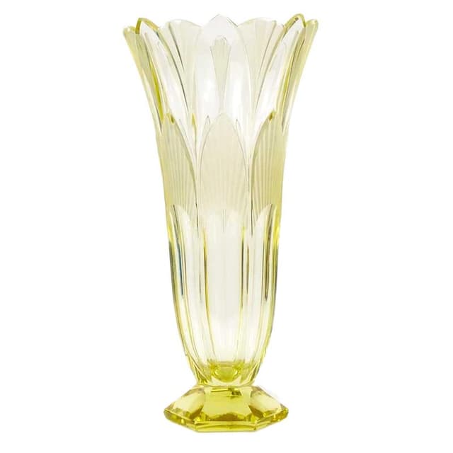 Wazon Art déco, kryształ żółty, lata 20. - WYMIARY