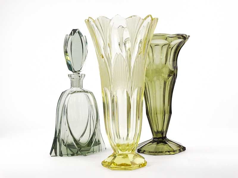 Wazon Art déco, kryształ żółty, lata 20. - 387977