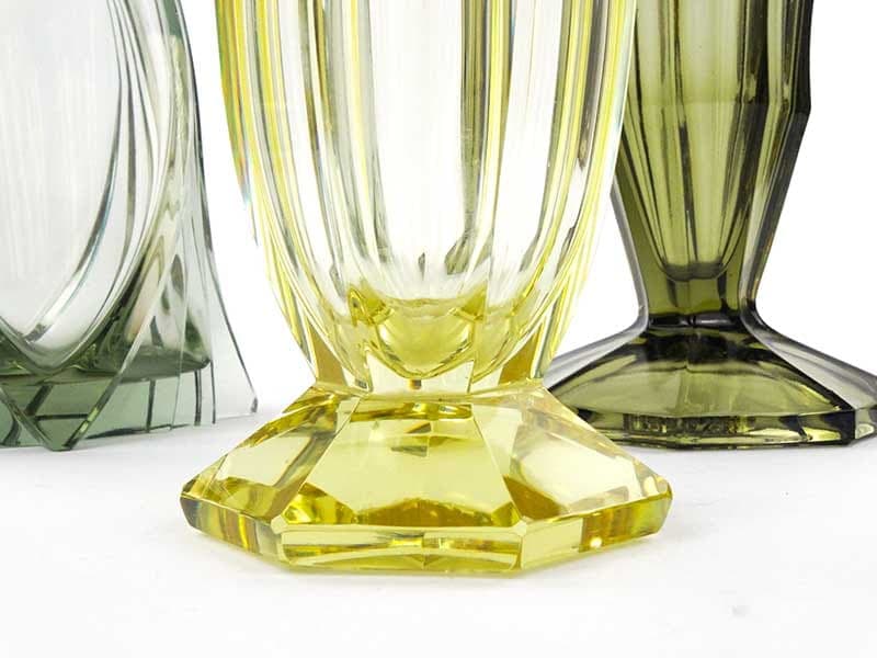 Wazon Art déco, kryształ żółty, lata 20. - 387969
