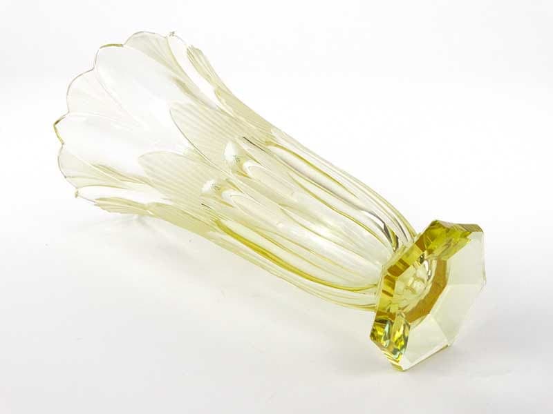 Wazon Art déco, kryształ żółty, lata 20. - 387975