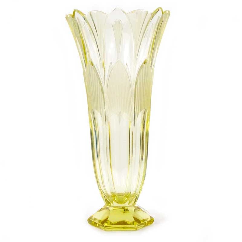 Wazon Art déco, kryształ żółty, lata 20. - 387967