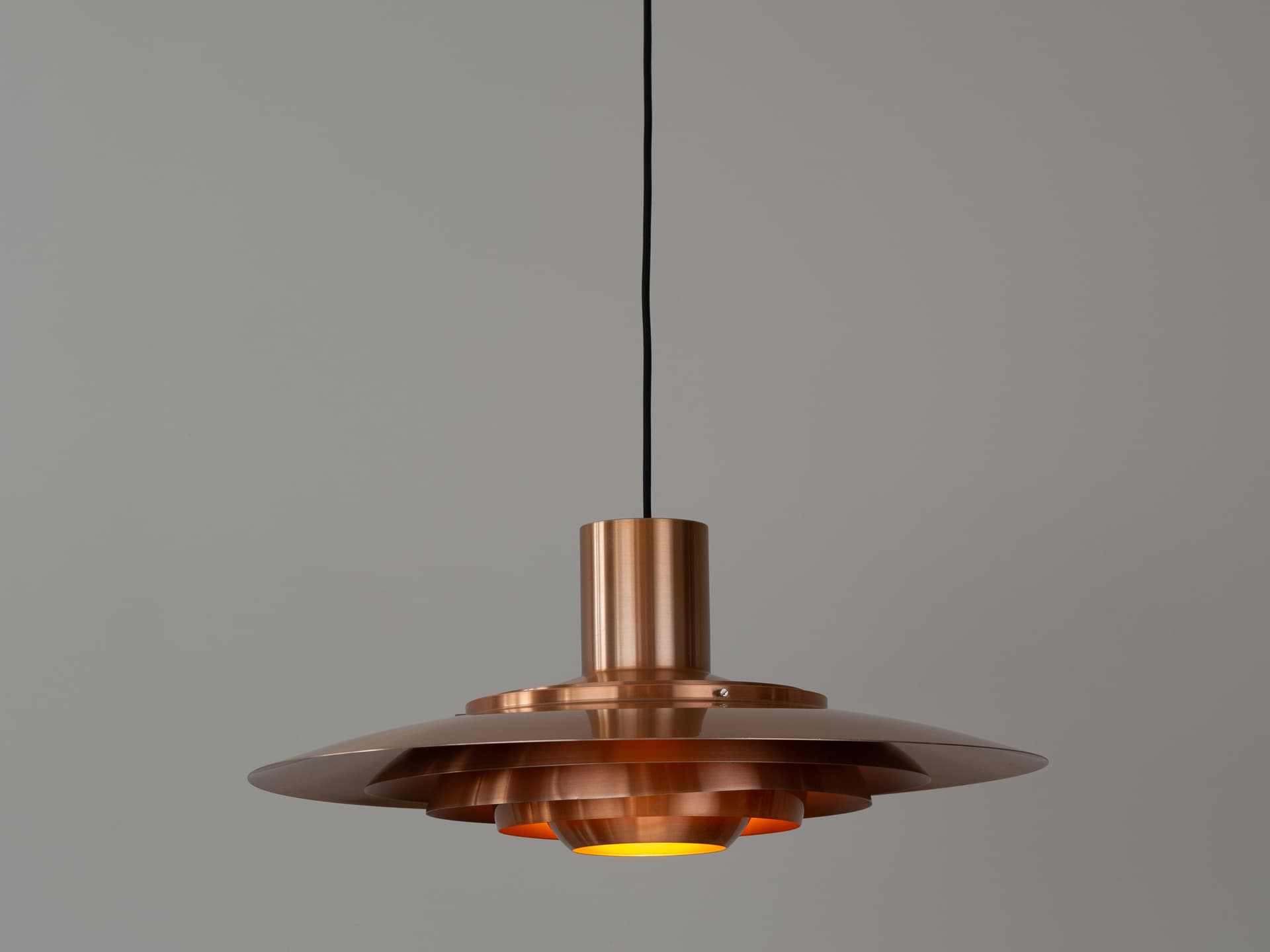 Lampa wisząca P376, miedź, proj. P. Fabricius, J. Kastholm, Nordisk Solar, Dania, lata 60. - 388034