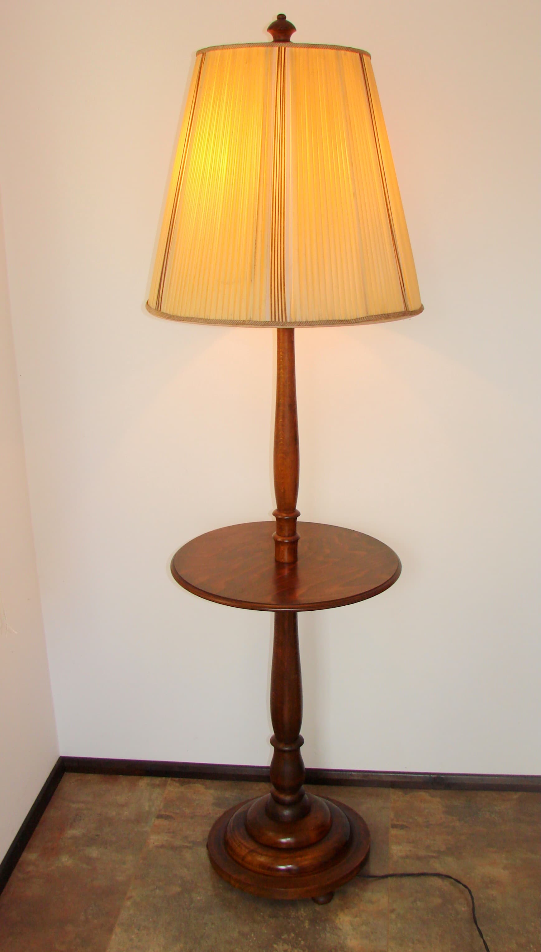 Lampa podłogowa ze stolikiem Modern, drewno brązowy, lata 40. - 388058