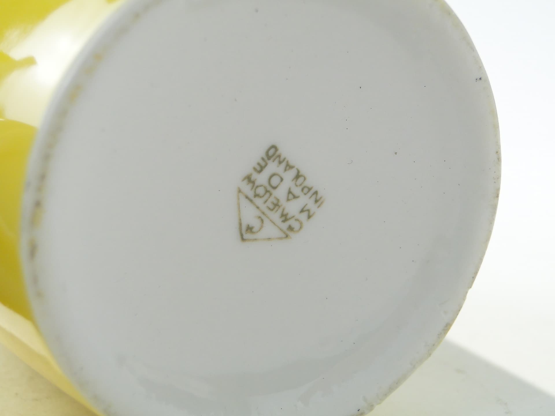Sugar Bowl Goplana, yellow white porcelain, by W. Potacki, Ćmielów, Poland, 1950s - 388097