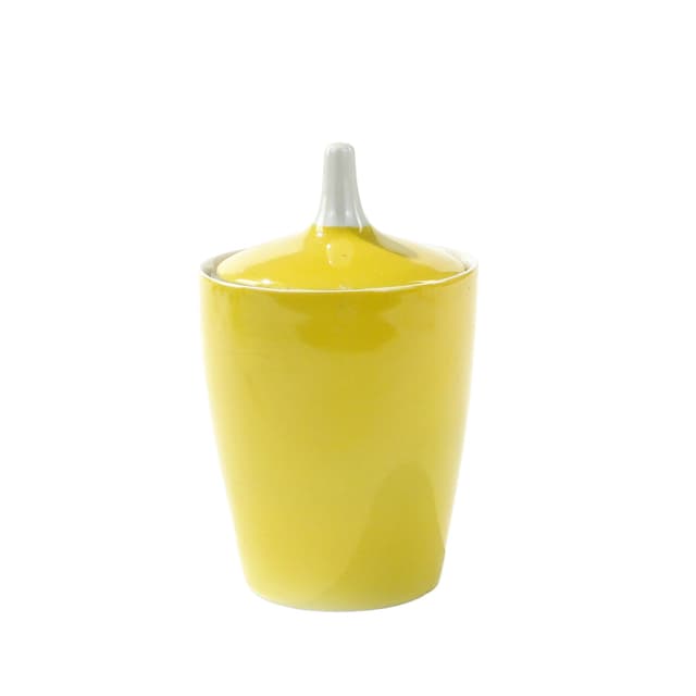 Sugar Bowl Goplana, yellow white porcelain, by W. Potacki, Ćmielów, Poland, 1950s - DIMENSION