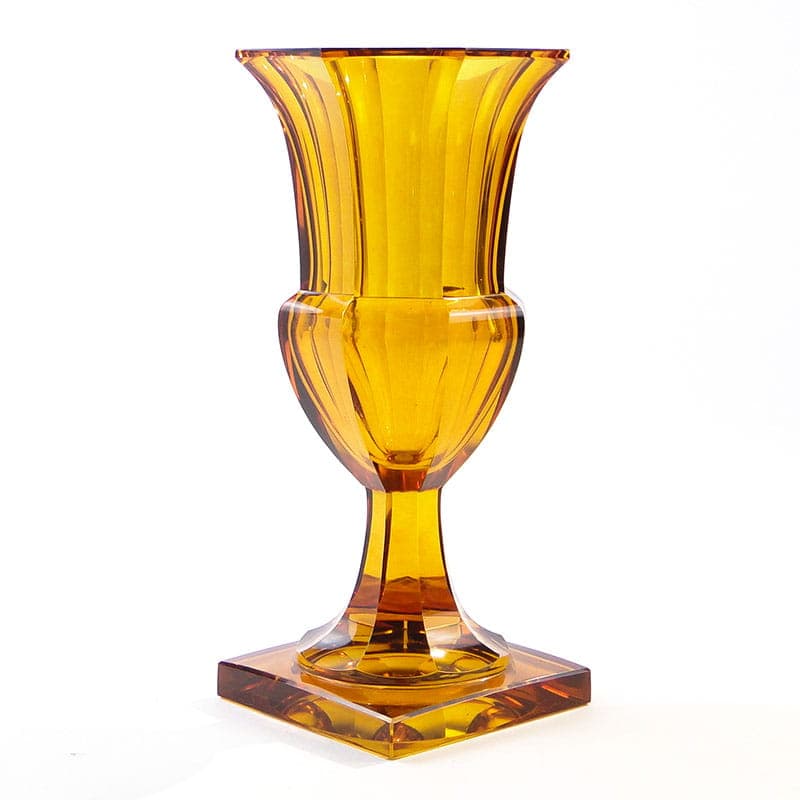 Wazon Art déco, kryształ topazowy, Moser, Czechy, lata 30. - 388111