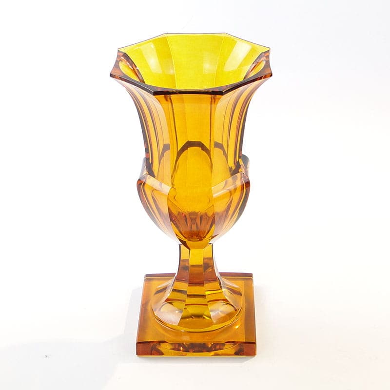 Wazon Art déco, kryształ topazowy, Moser, Czechy, lata 30. - 388110