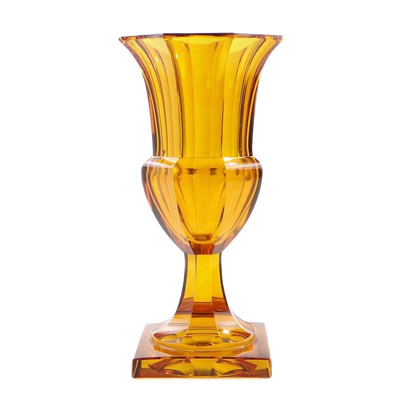 Wazon Art déco, kryształ topazowy, Moser, Czechy, lata 30.