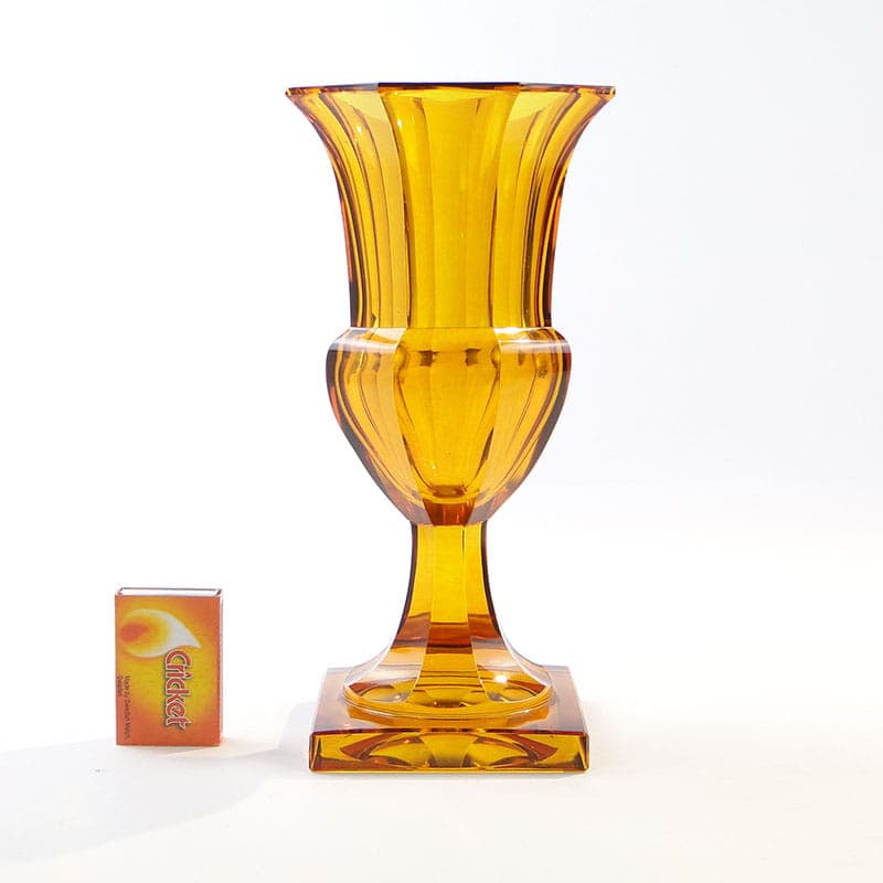 Wazon Art déco, kryształ topazowy, Moser, Czechy, lata 30. - 388109