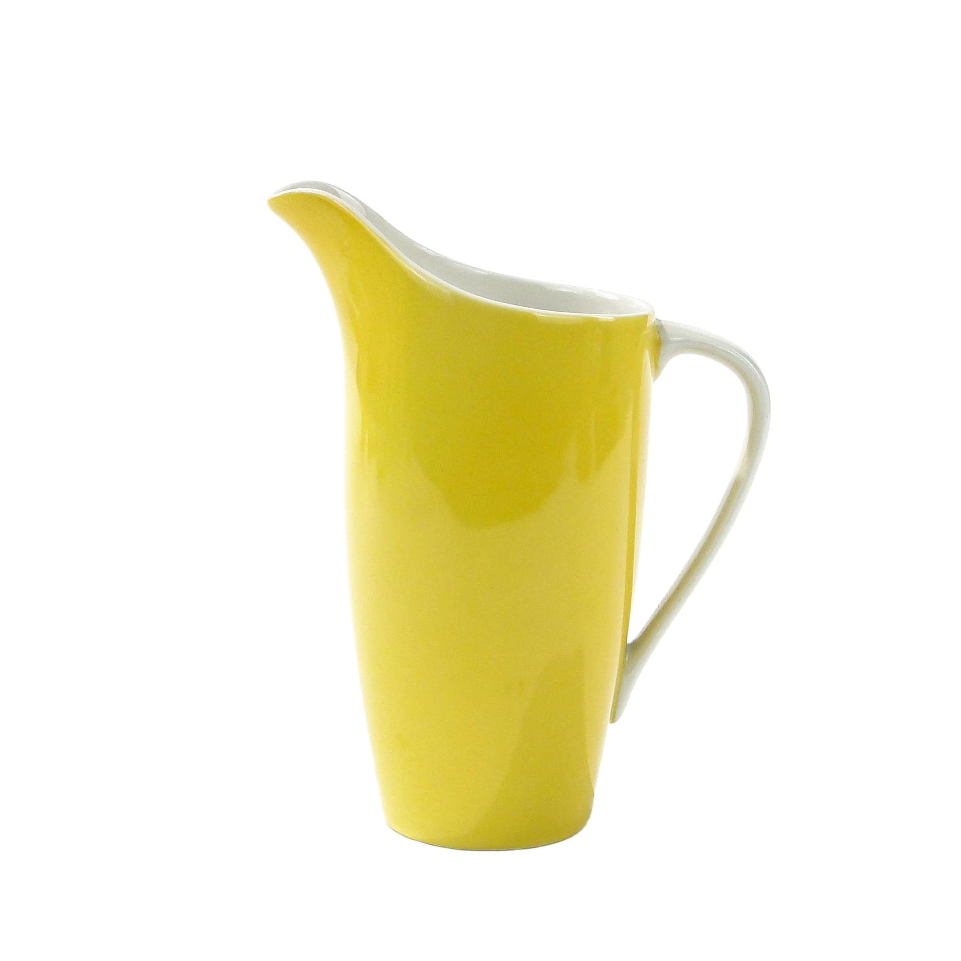 Milk Jug Goplana, yellow, porcelain, by W. Potacki, Ćmielów, Poland, 1950s