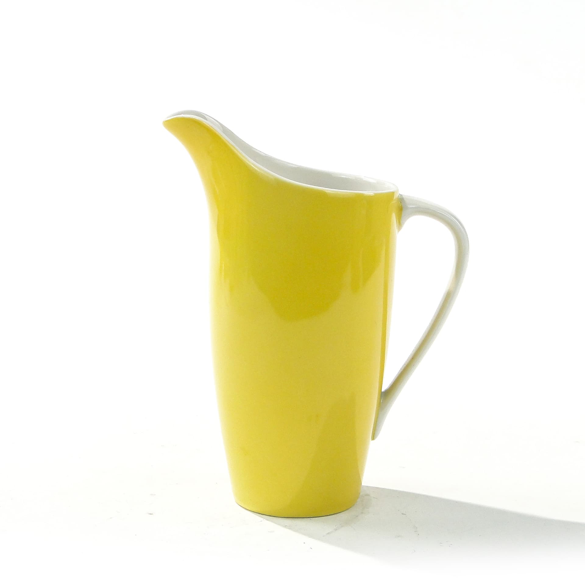 Milk Jug Goplana, yellow, porcelain, by W. Potacki, Ćmielów, Poland, 1950s - 388118