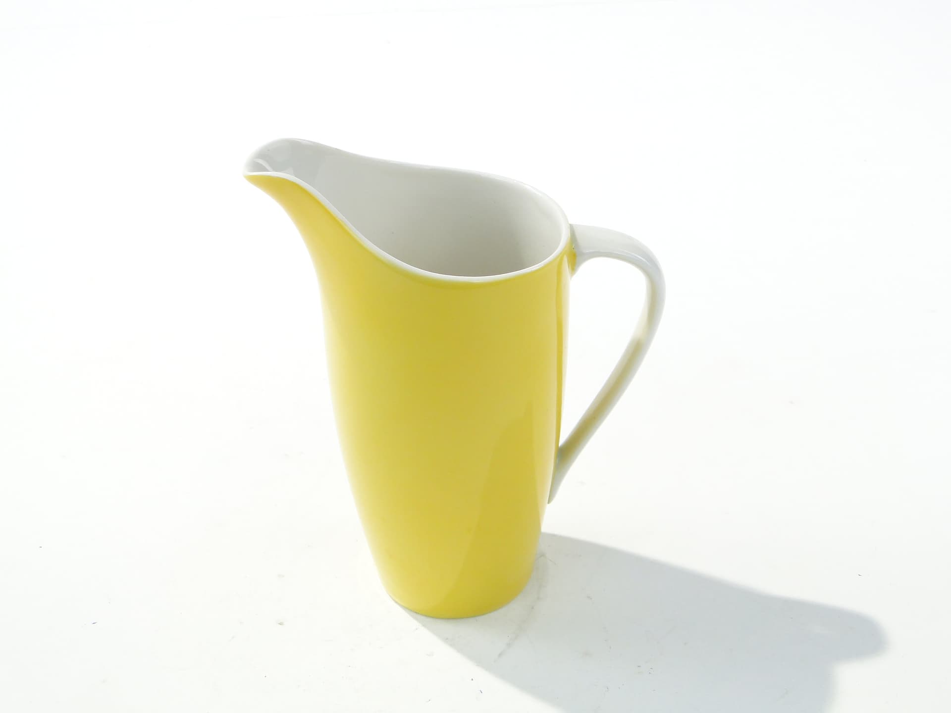 Milk Jug Goplana, yellow, porcelain, by W. Potacki, Ćmielów, Poland, 1950s - 388119
