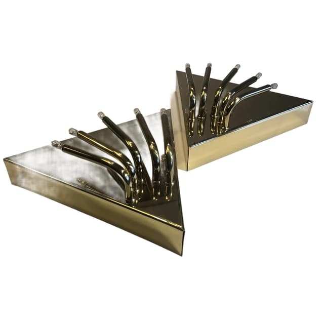 Pair of Postmodern Wall Sconces, Golden Brass, Germany, 1990s - DIMENSION