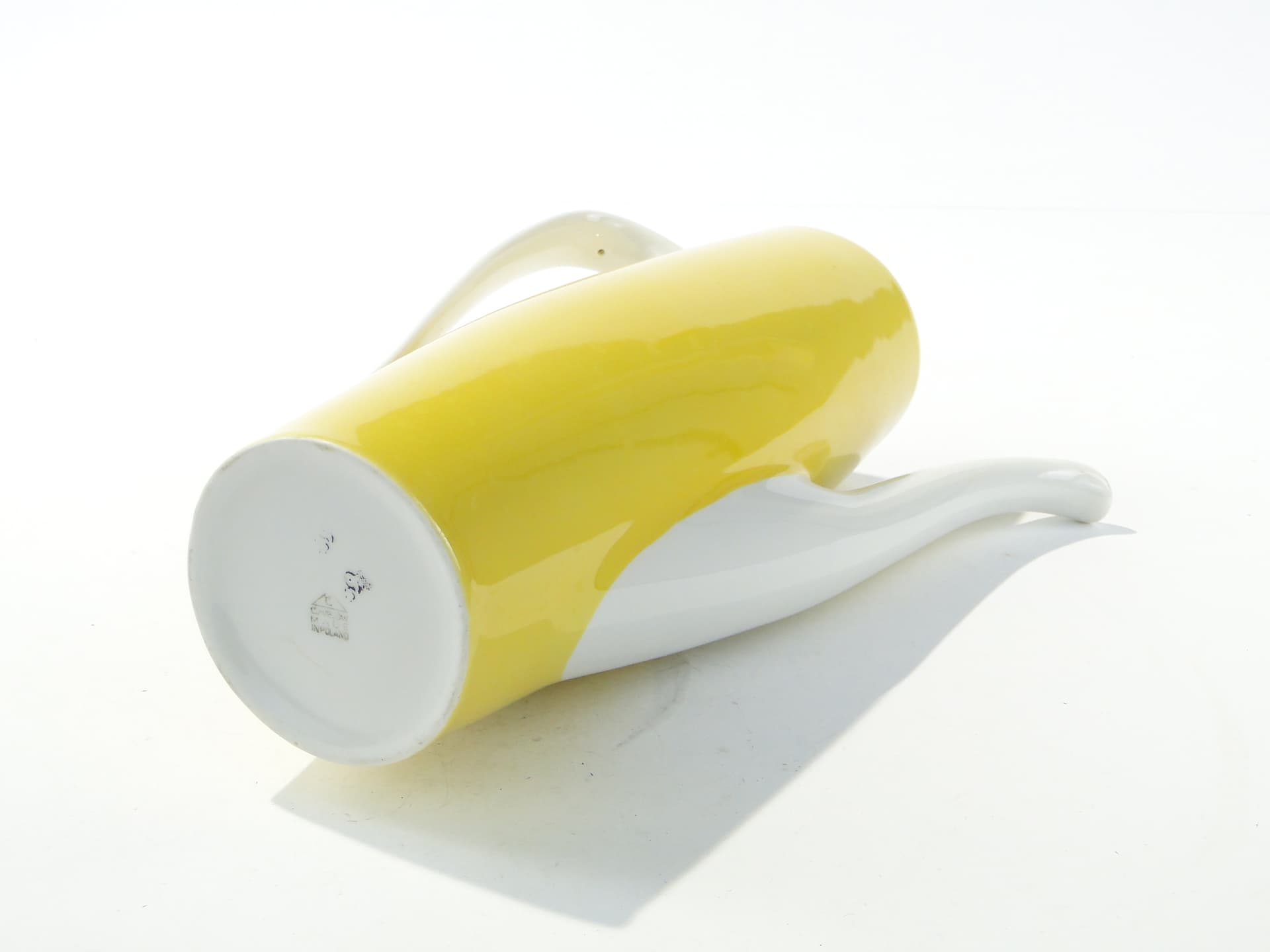 Coffee pot Goplana, yellow white porcelain, by W. Potacki, Ćmielów, Poland, 1950s. - 388188
