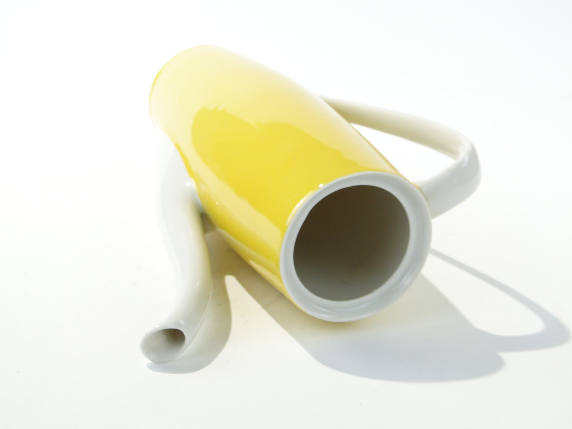 Coffee pot Goplana, yellow white porcelain, by W. Potacki, Ćmielów, Poland, 1950s. - 388191