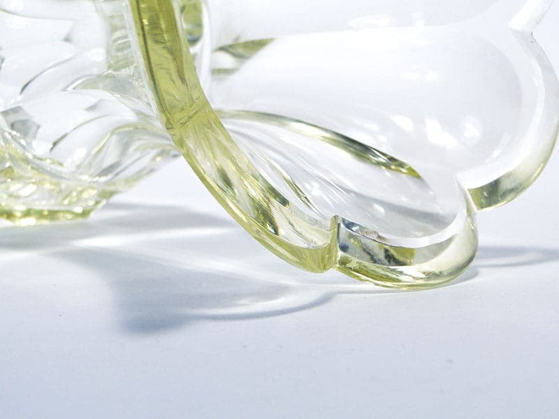 Vase Art Deco, yellow crystal, Józefina Glassworks, 1930s - 388235