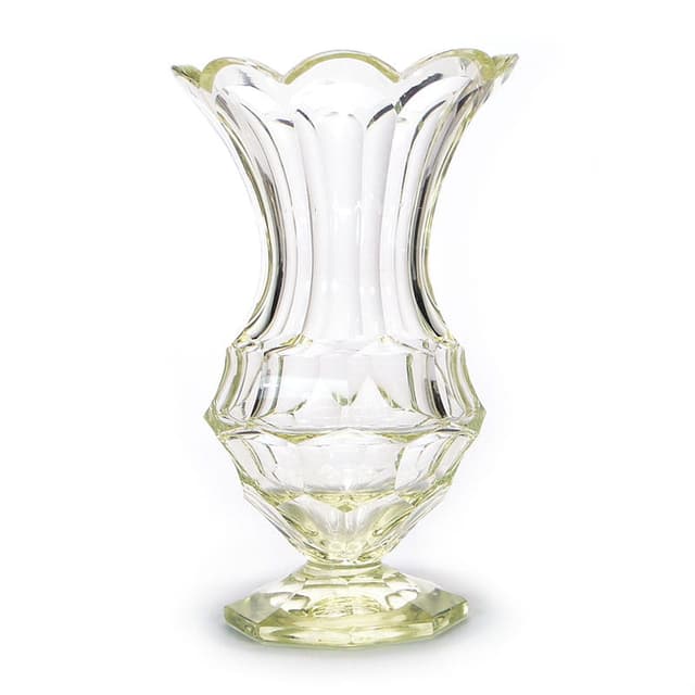 Vase Art Deco, yellow crystal, Józefina Glassworks, 1930s - DIMENSION