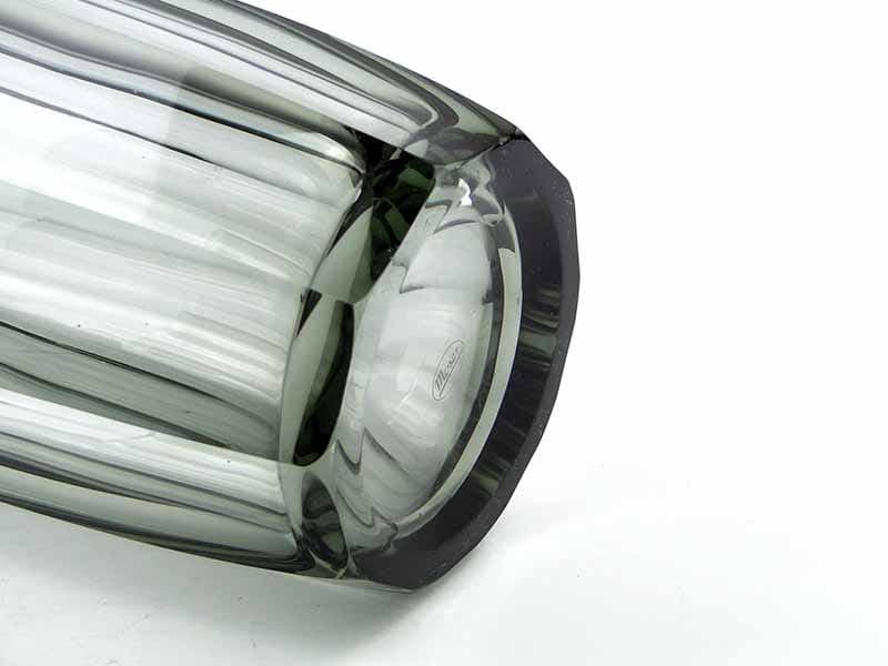 Vase Art Deco, olive crystal, Moser, Czechia, 1920s - 388255