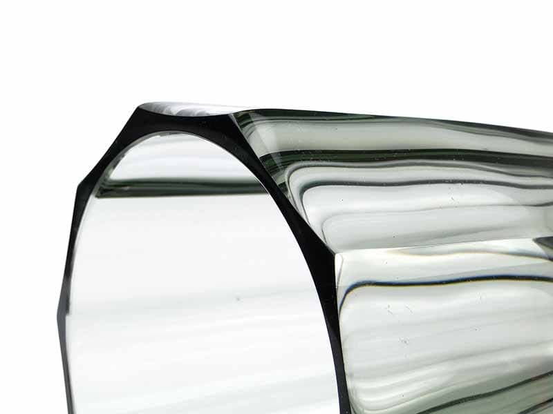 Vase Art Deco, olive crystal, Moser, Czechia, 1920s - 388253