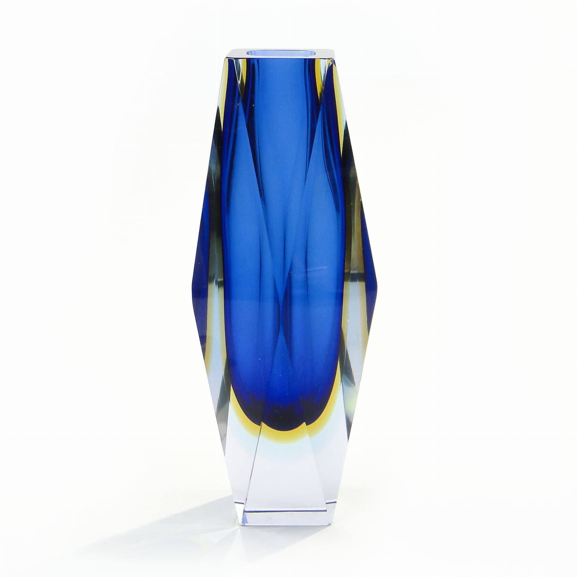 Vase Mandruzatto, sapphire crystal, Murano, Italy, 1950s