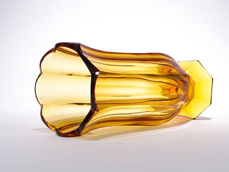 Vase Art Deco, topaz crystal, Moser, Czechia, 1920s - 388280