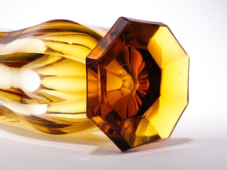 Vase Art Deco, topaz crystal, Moser, Czechia, 1920s - 388282