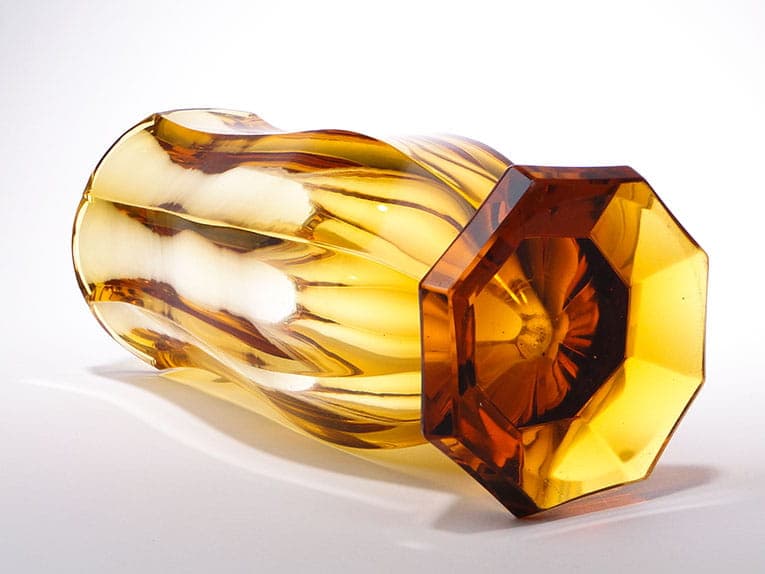 Vase Art Deco, topaz crystal, Moser, Czechia, 1920s - 388283