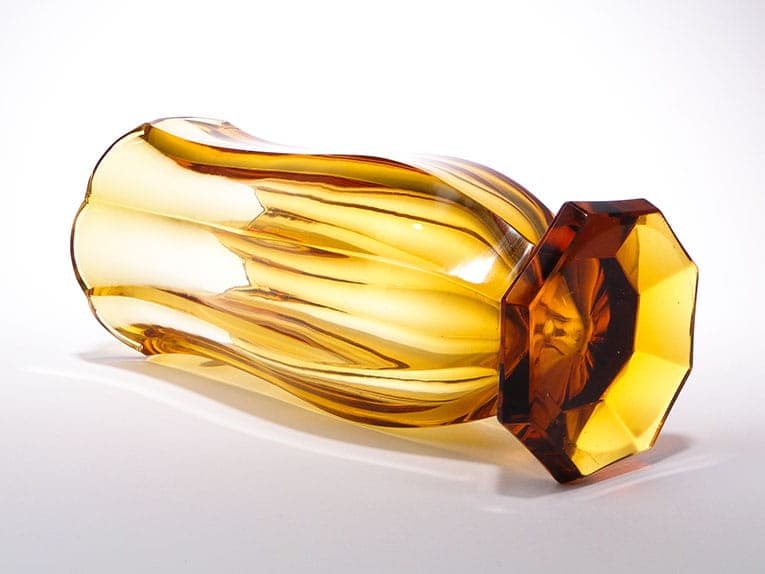 Vase Art Deco, topaz crystal, Moser, Czechia, 1920s - 388281