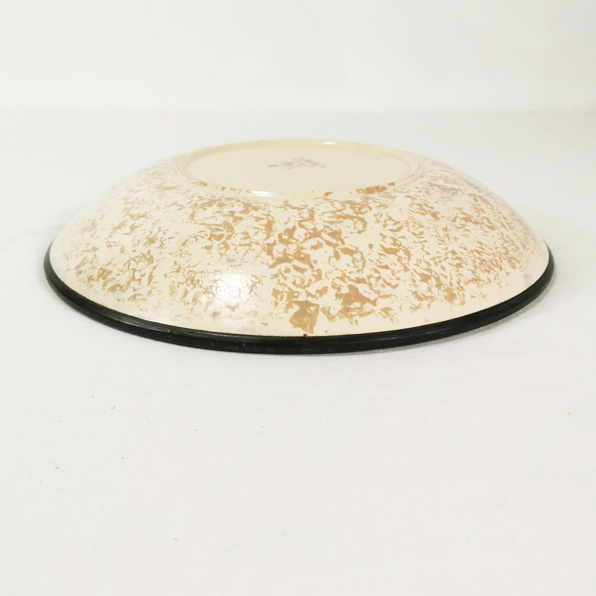 Platter Art Deco, brown gold beige black white blue ceramic, by R. Chevallier, Boch Frères Keramis, Belgium, 1930s. - 388351