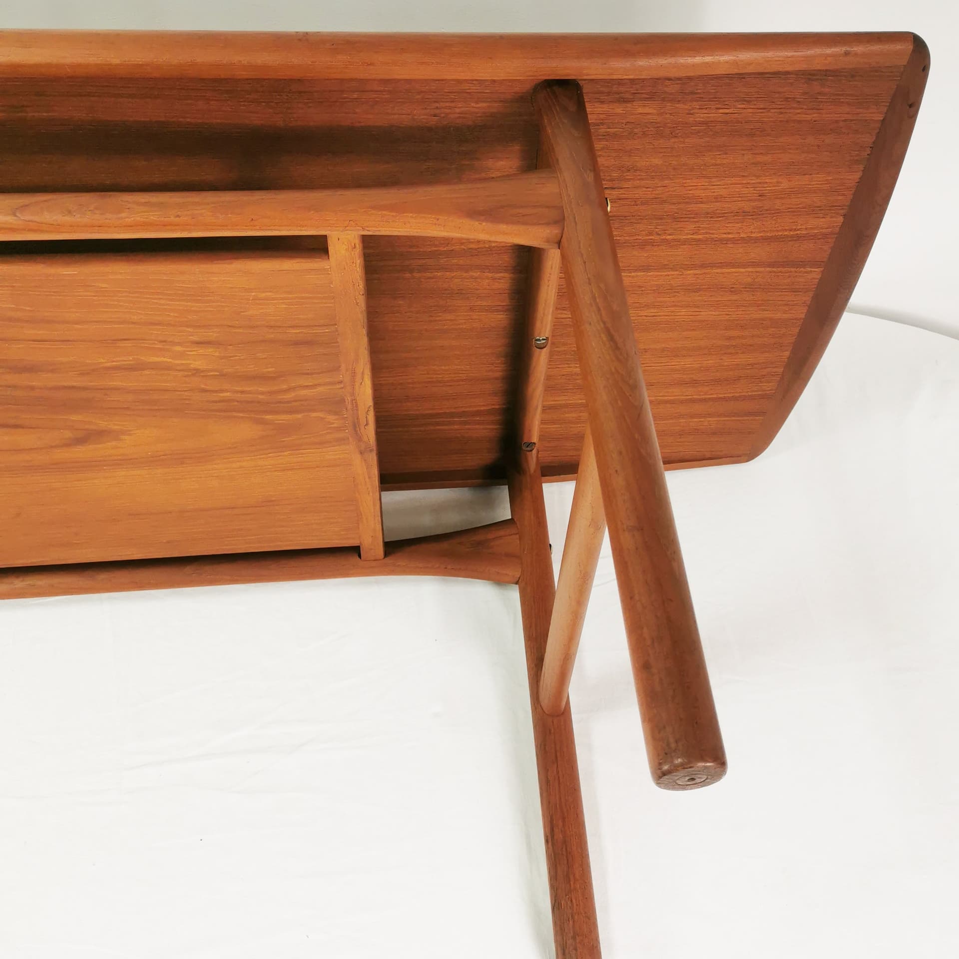 Coffee table, brown teak, by R. Christensen, Arrebo Møbler, Denmark, 1960s. - 388368