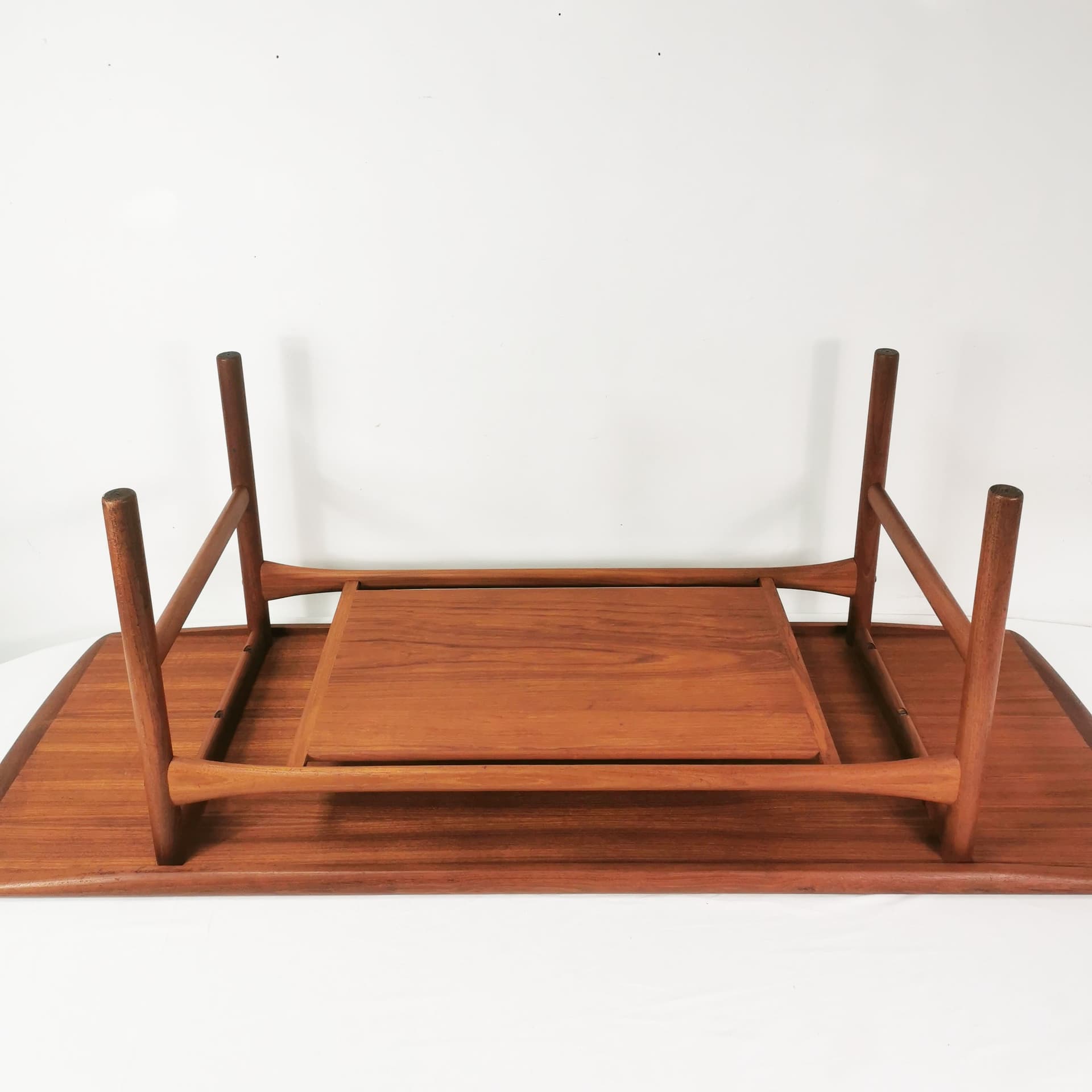 Coffee table, brown teak, by R. Christensen, Arrebo Møbler, Denmark, 1960s. - 388365