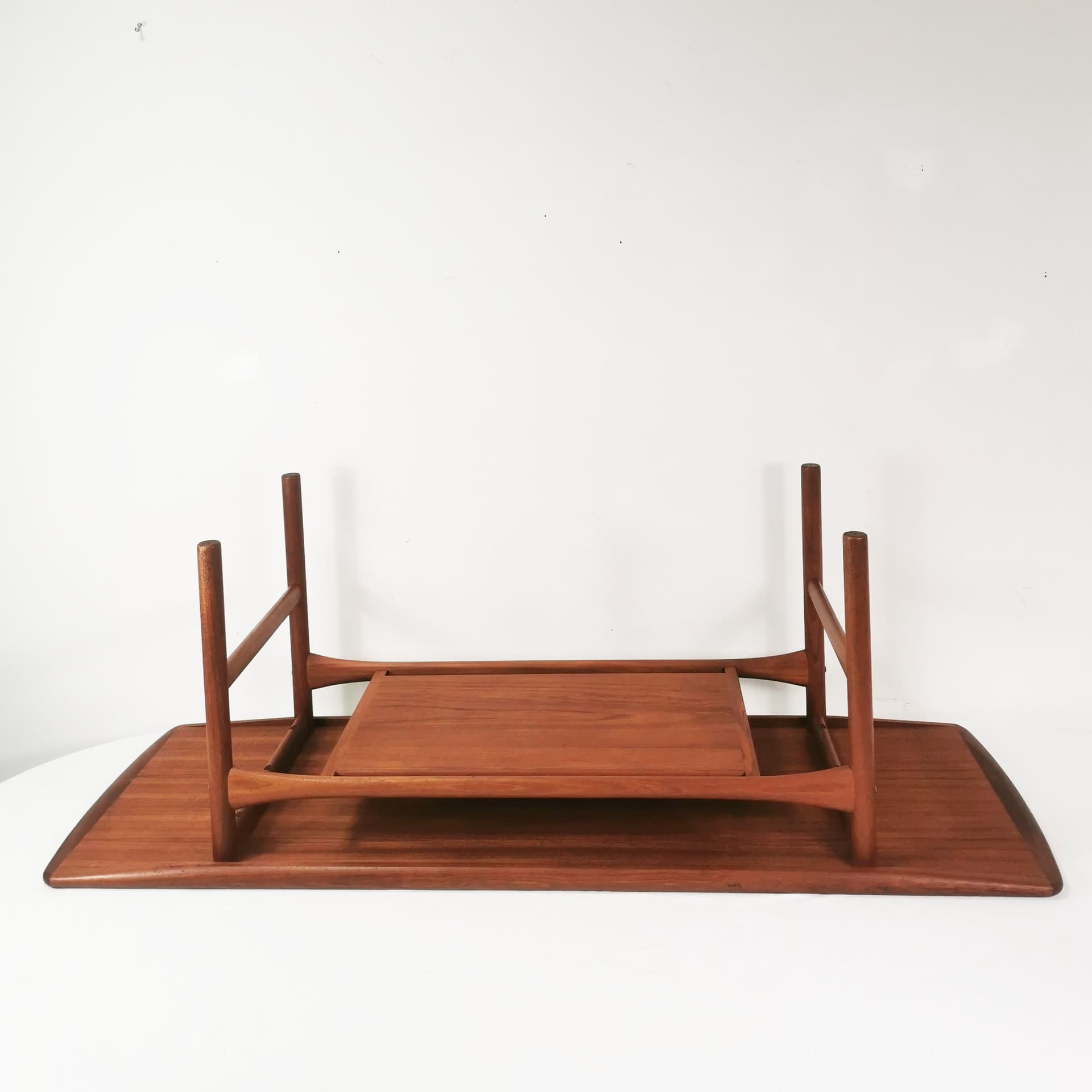 Coffee table, brown teak, by R. Christensen, Arrebo Møbler, Denmark, 1960s. - 388364