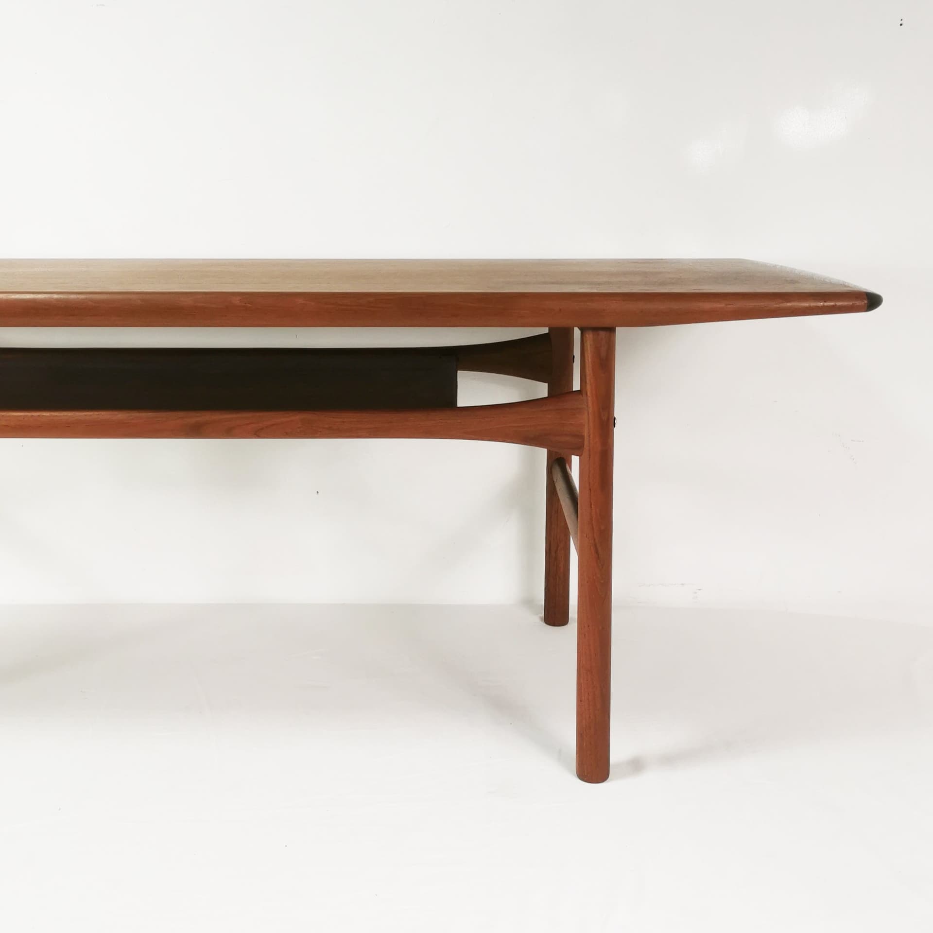 Coffee table, brown teak, by R. Christensen, Arrebo Møbler, Denmark, 1960s. - 388359