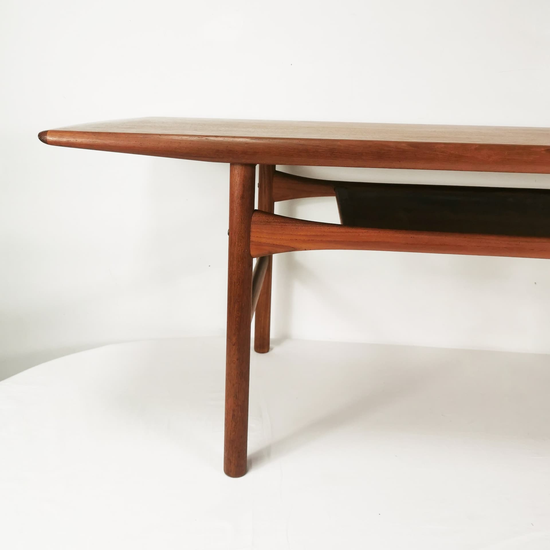 Coffee table, brown teak, by R. Christensen, Arrebo Møbler, Denmark, 1960s. - 388357