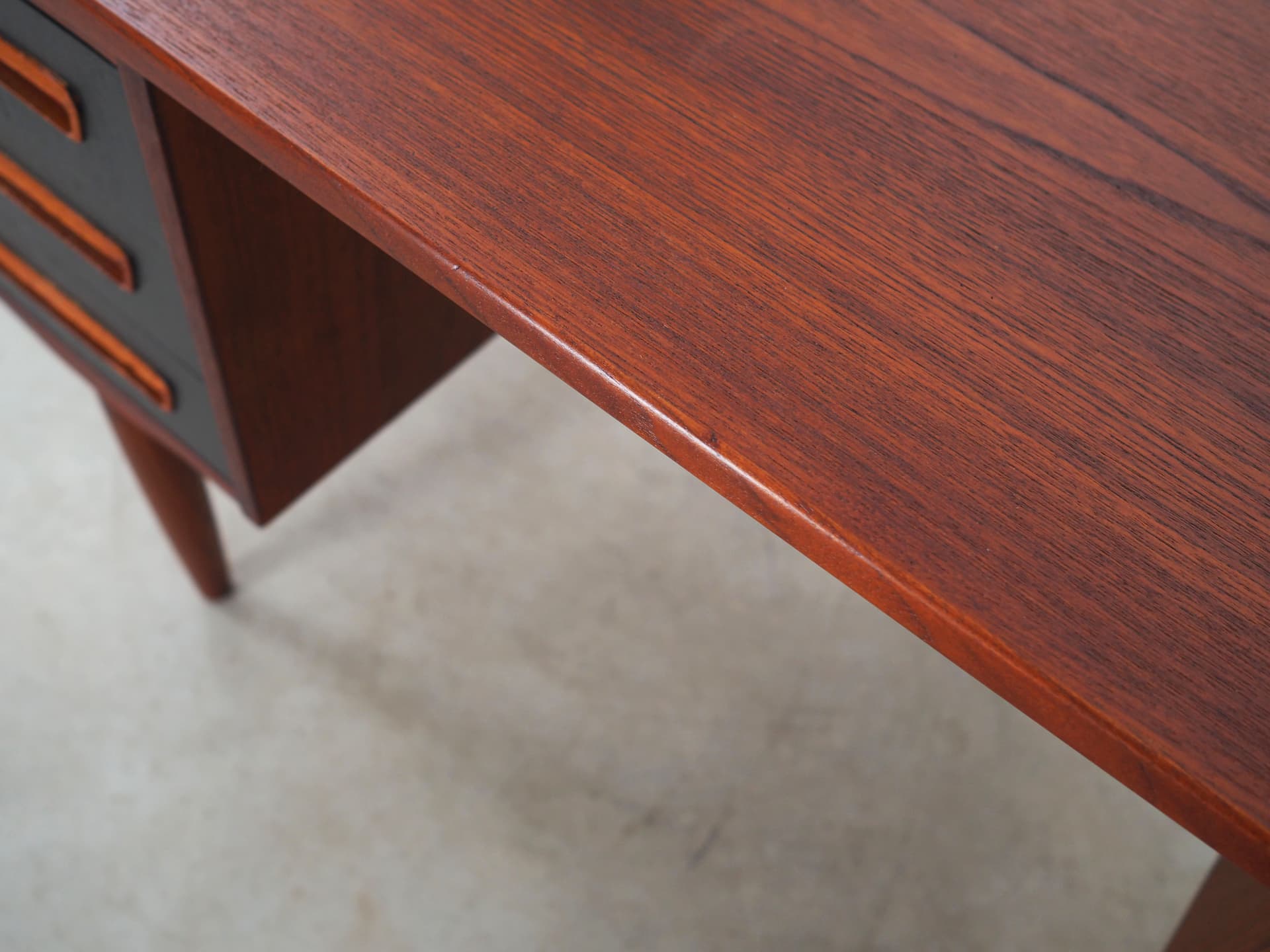 Desk, brown teak, Denmark, 1970s. - 66047
