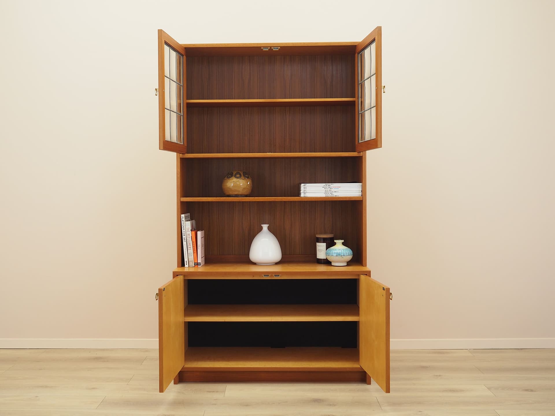 Biblioteczka, teak brązowy pomarańczowy, Dania, lata 70. - 388424