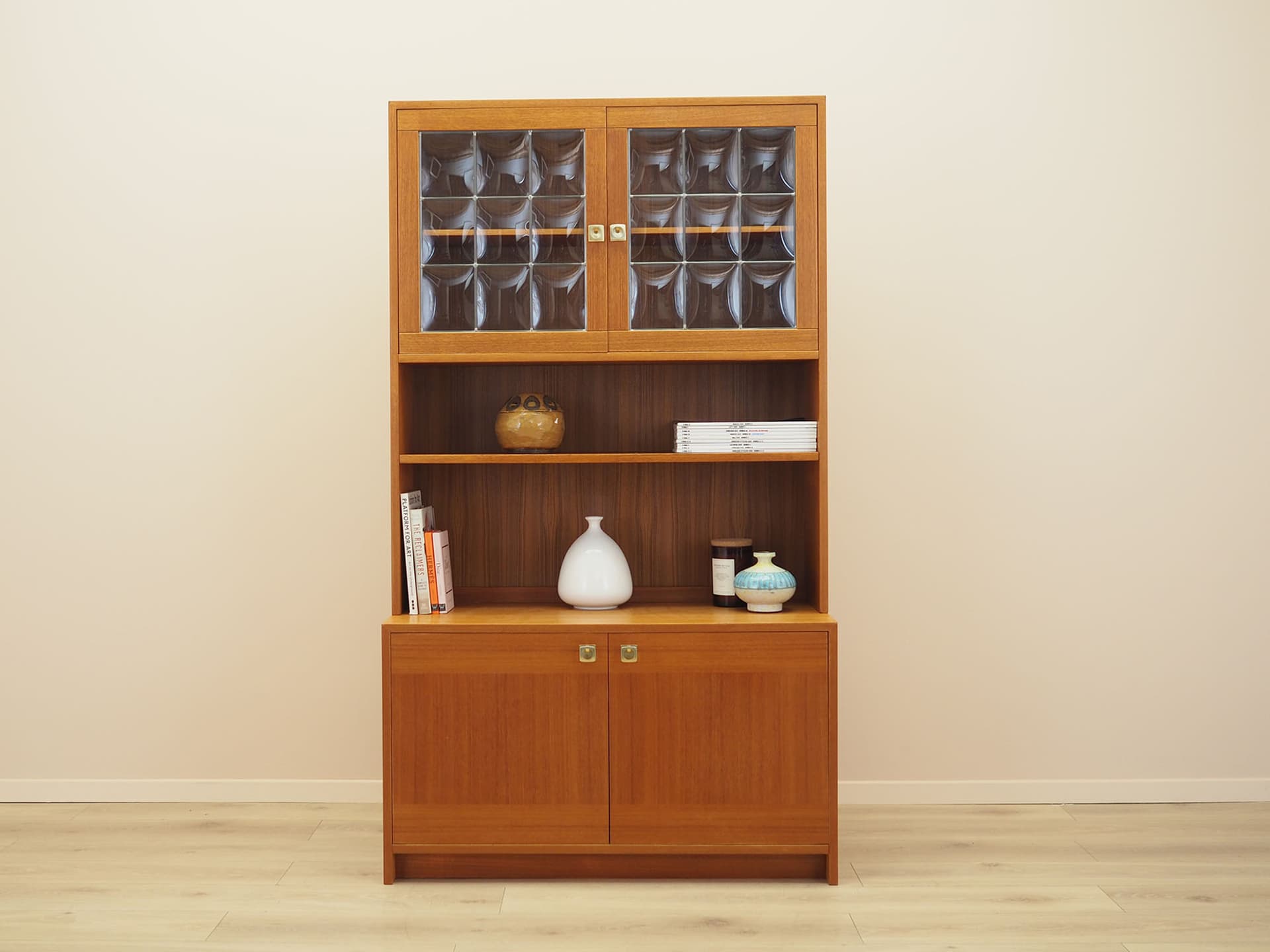 Biblioteczka, teak brązowy pomarańczowy, Dania, lata 70. - 388423