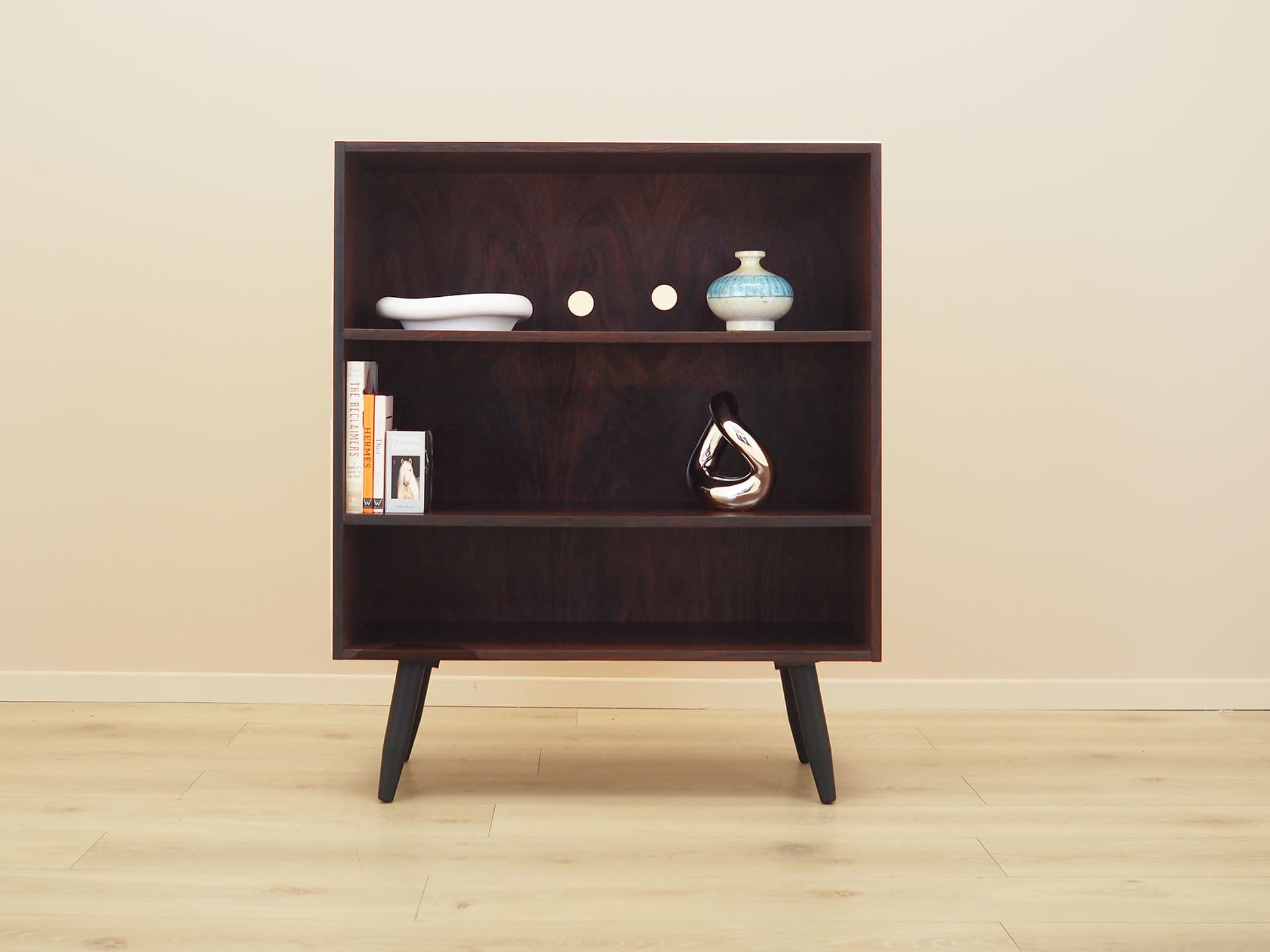 Bookcase, brown rosewood, black wood, Denmark, 1960s. - 388450