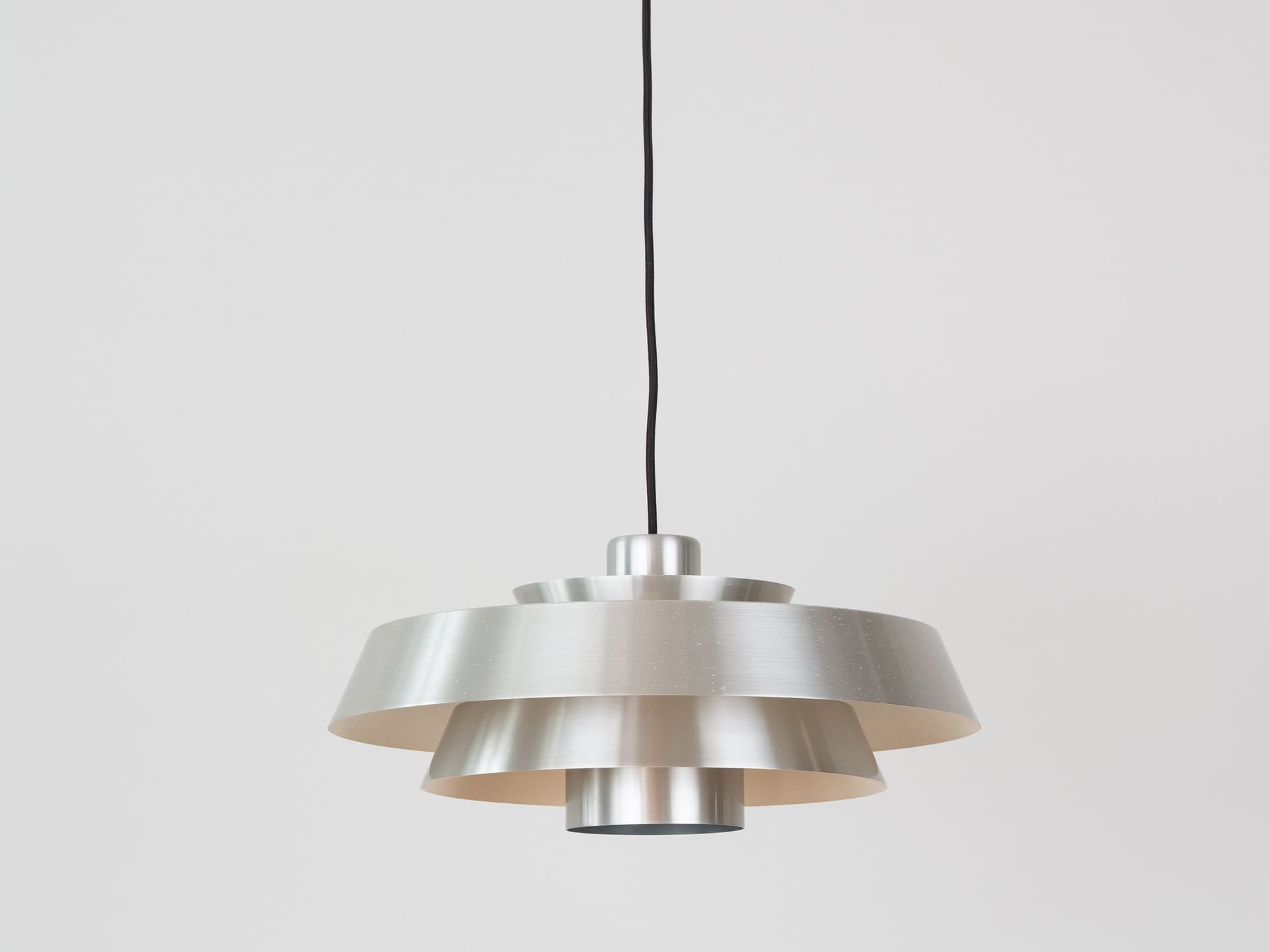 Pendant Lamp Nova, silver brass, by J. Hammerborg, Fog & Mørup, Denmark, 1960s. - 388498