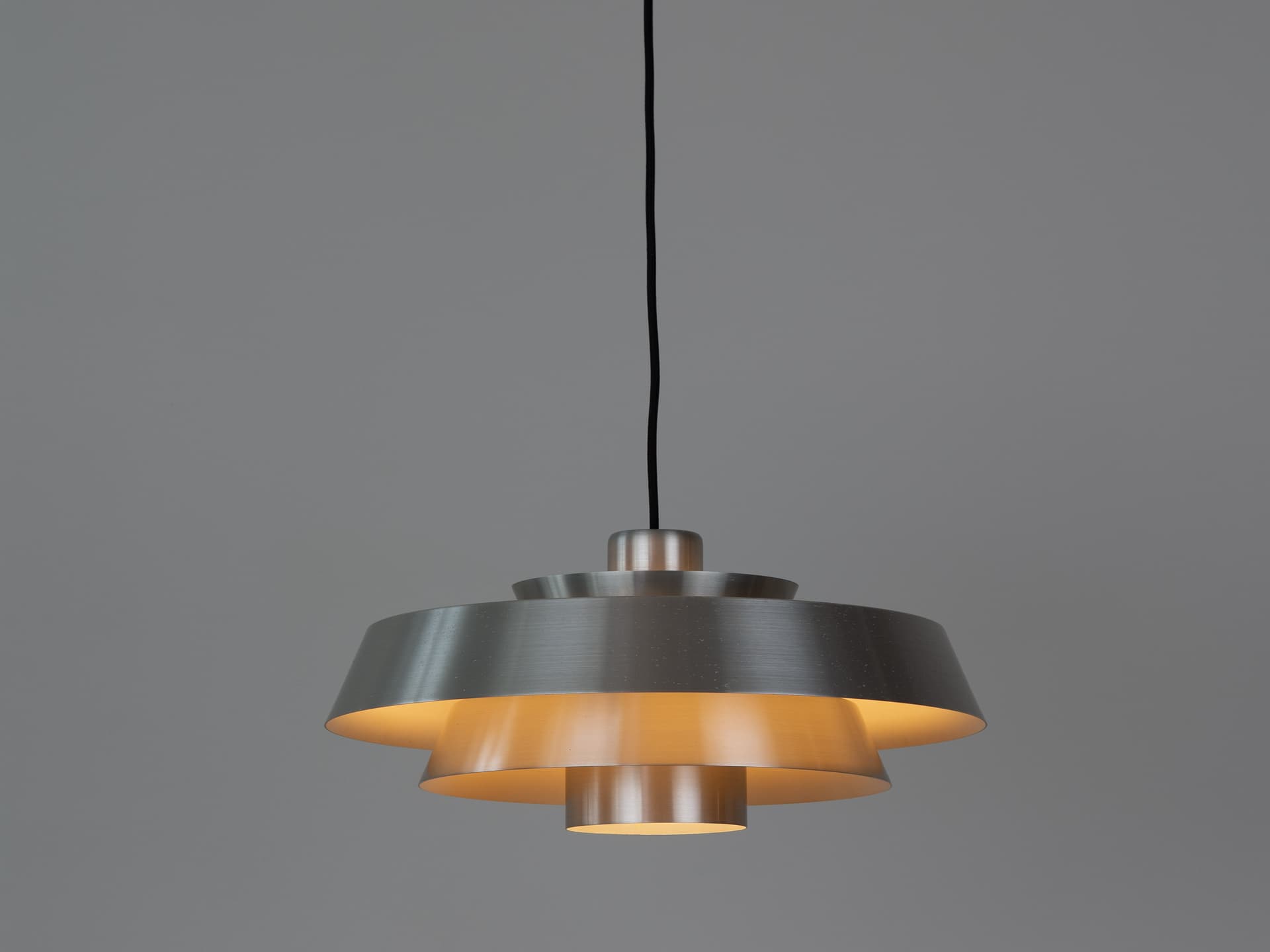Pendant Lamp Nova, silver brass, by J. Hammerborg, Fog & Mørup, Denmark, 1960s. - 388497