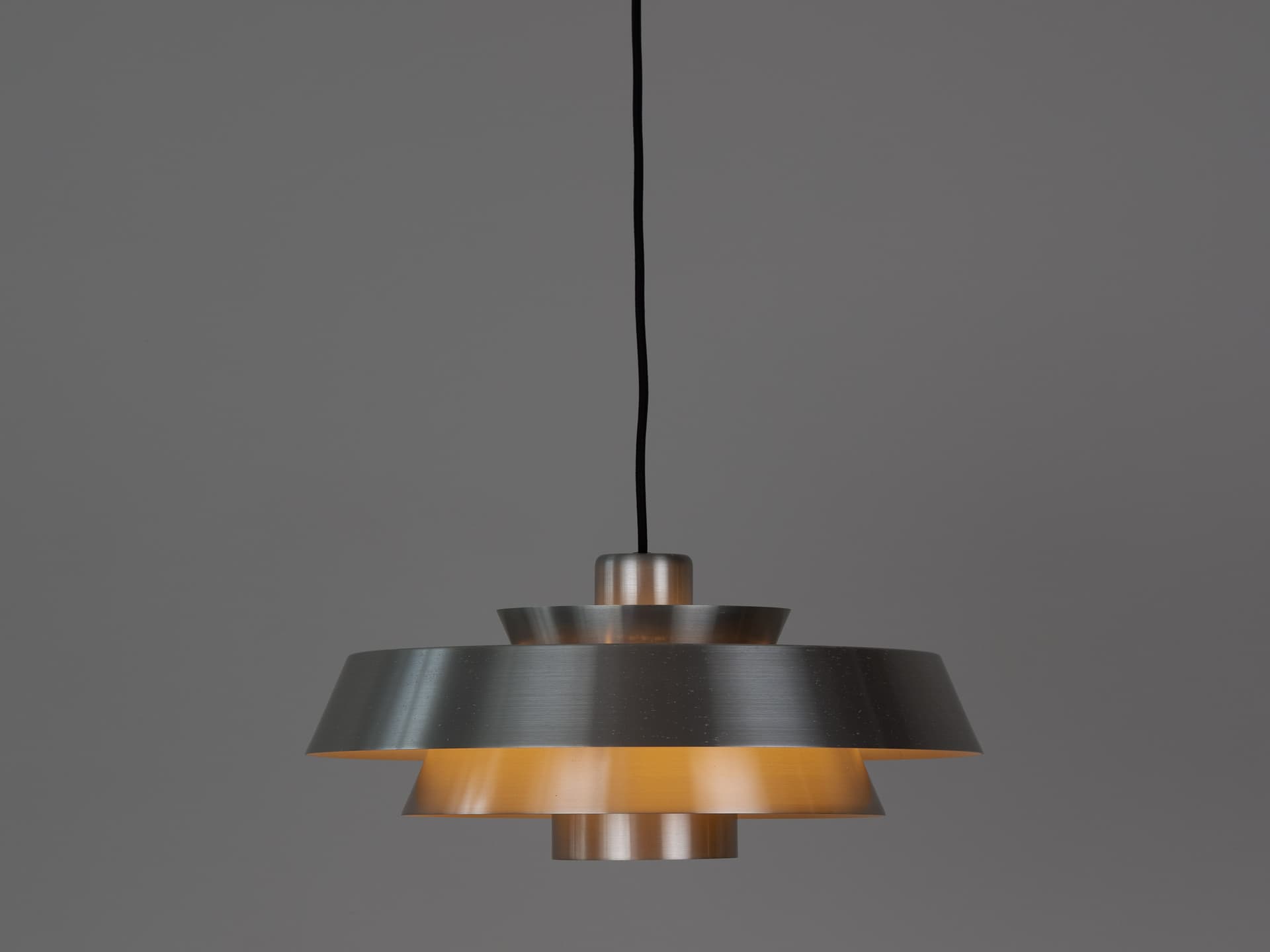 Pendant Lamp Nova, silver brass, by J. Hammerborg, Fog & Mørup, Denmark, 1960s. - 388496