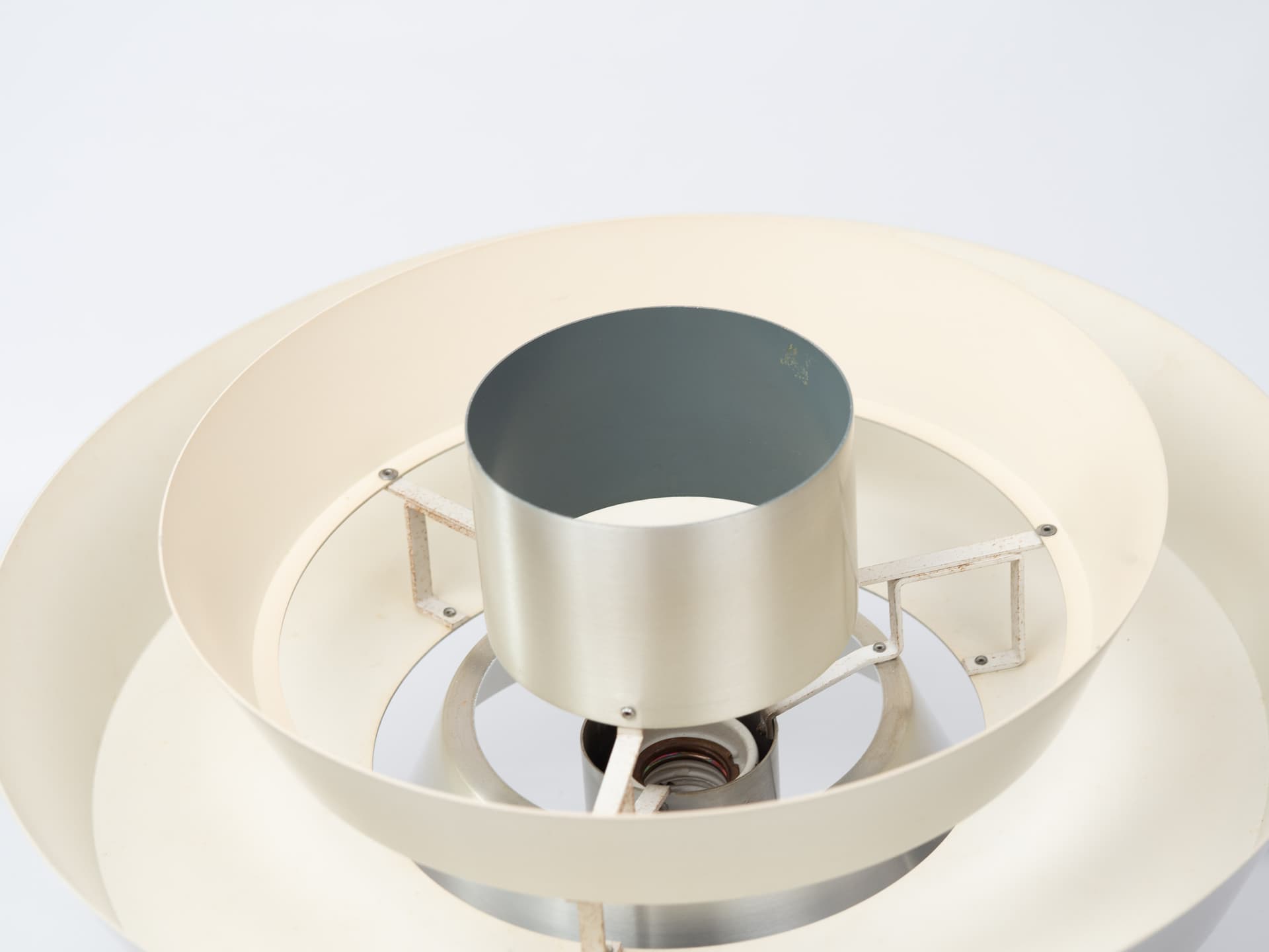 Pendant Lamp Nova, silver brass, by J. Hammerborg, Fog & Mørup, Denmark, 1960s. - 388506