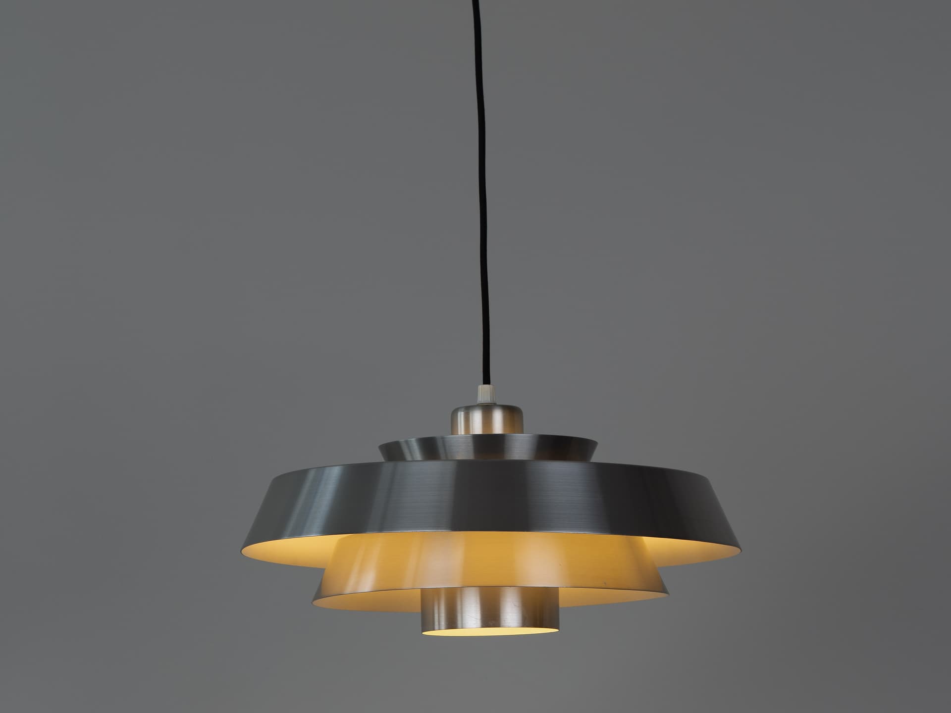 Pendant lamp Nova, silver aluminium, by J. Hammerborg, Fog & Mørup, Denmark, 1960s. - 388520