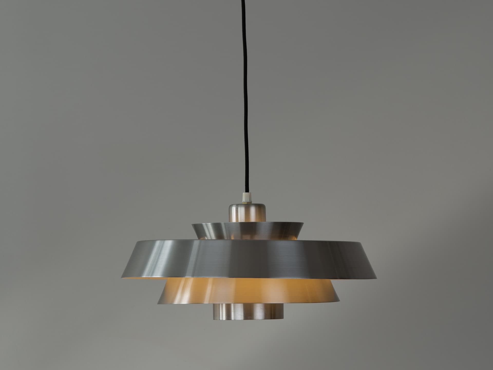 Pendant lamp Nova, silver aluminium, by J. Hammerborg, Fog & Mørup, Denmark, 1960s. - 388521