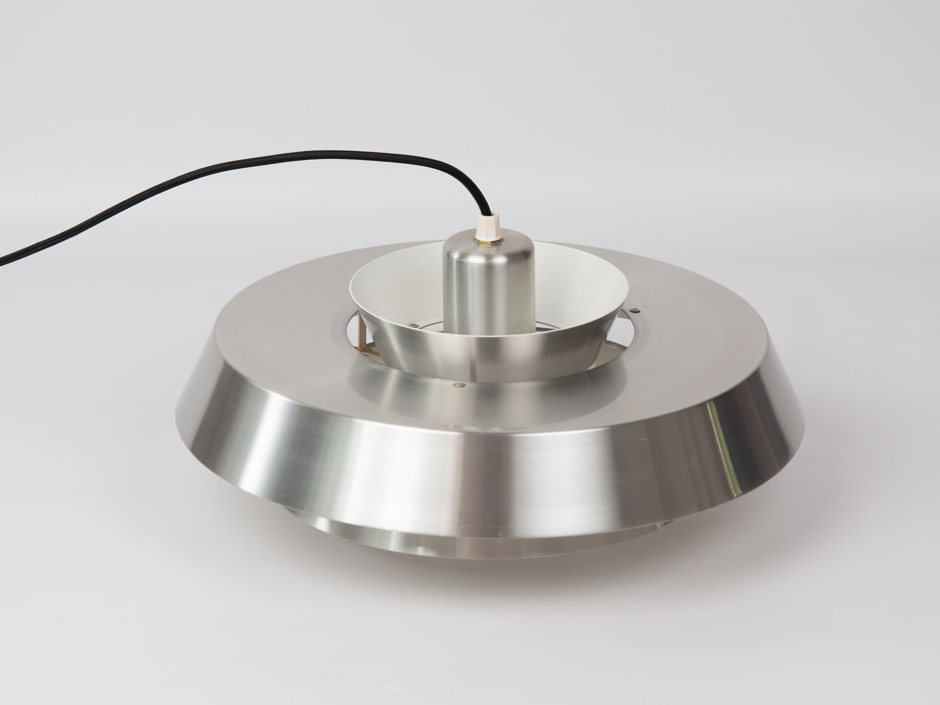 Pendant lamp Nova, silver aluminium, by J. Hammerborg, Fog & Mørup, Denmark, 1960s. - 388522
